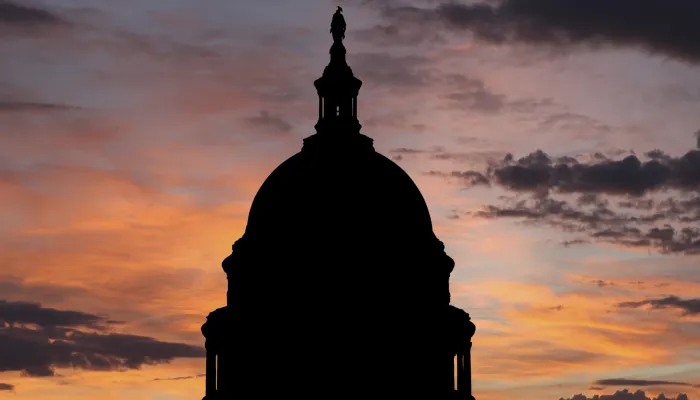 Capitol building sunset