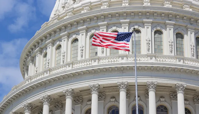 Capitol Building Dome with Flag