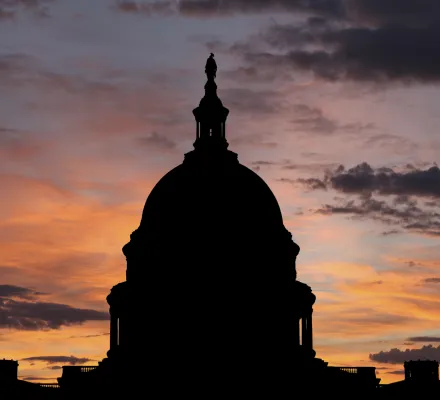 Capitol building sunset