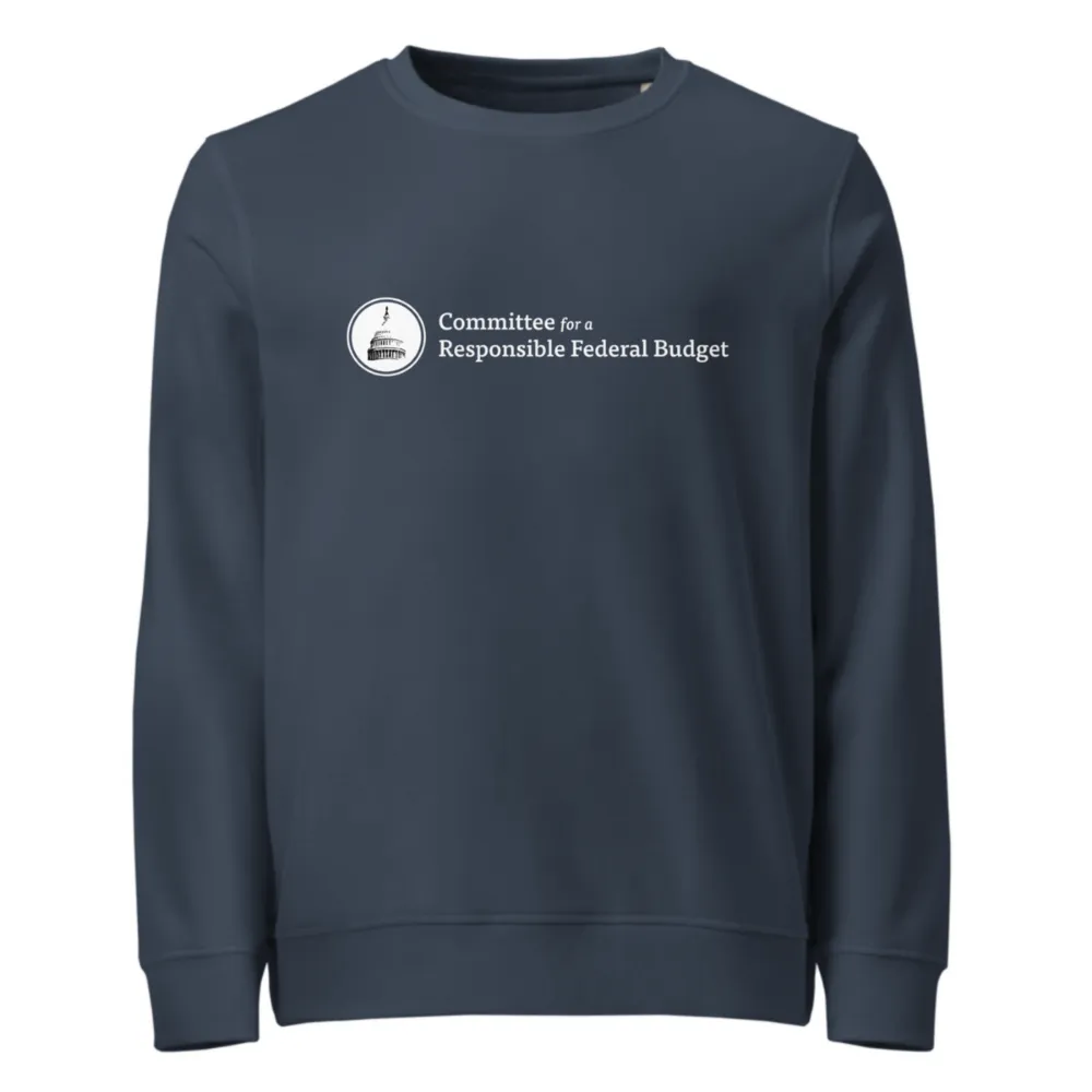 navy crew neck sweatshirt with CRFB logo on front